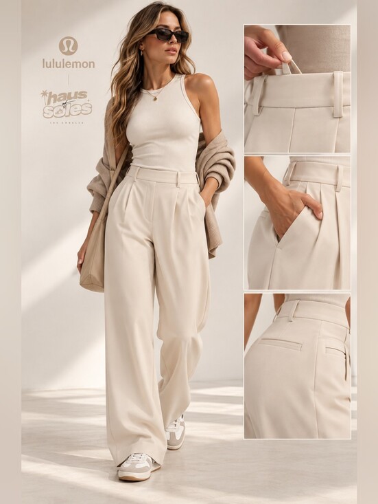 lululemon athletica Pants - LULULEMON DAYDRIFT HIGH RISE WIDE LEG TROUSER - SHORT | WOMEN'S | COLOR SAND